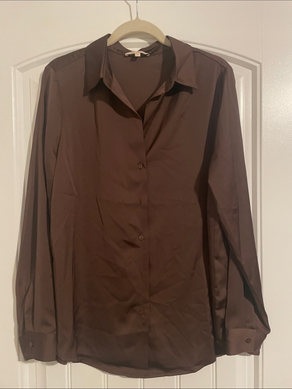 Women’s silk/polyester button down dress shirt